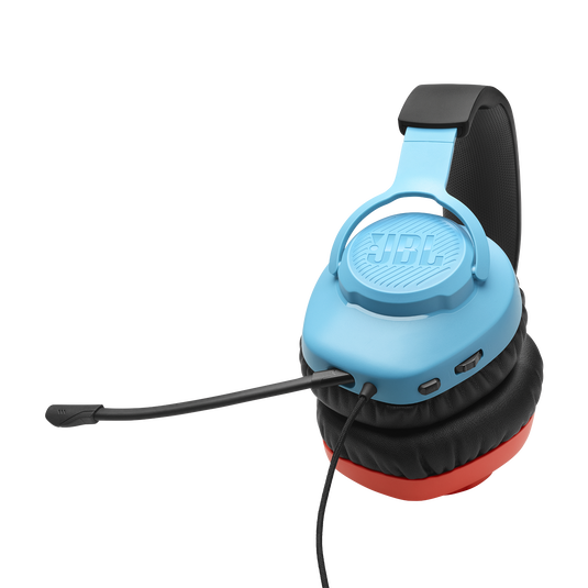 JBL Quantum 100N - Blue / Red - Wired over-ear gaming headset with detachable mic - Detailshot 2 image number null